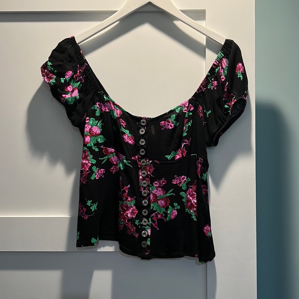 Free People floral button shirt